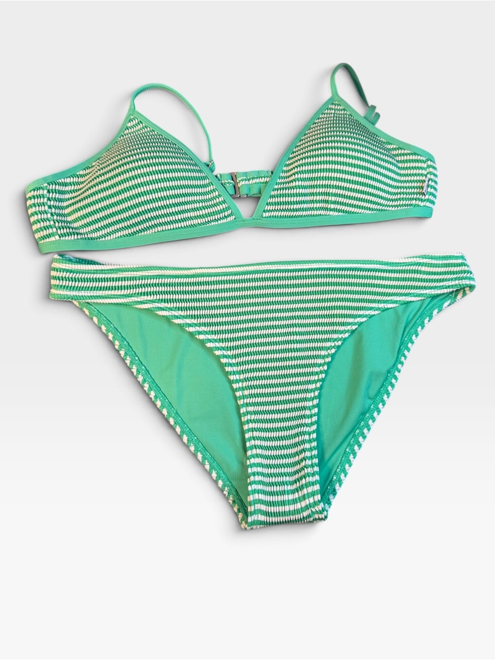 Hurley Mint Green Striped Triangle Bikini - Picture 2 of 6